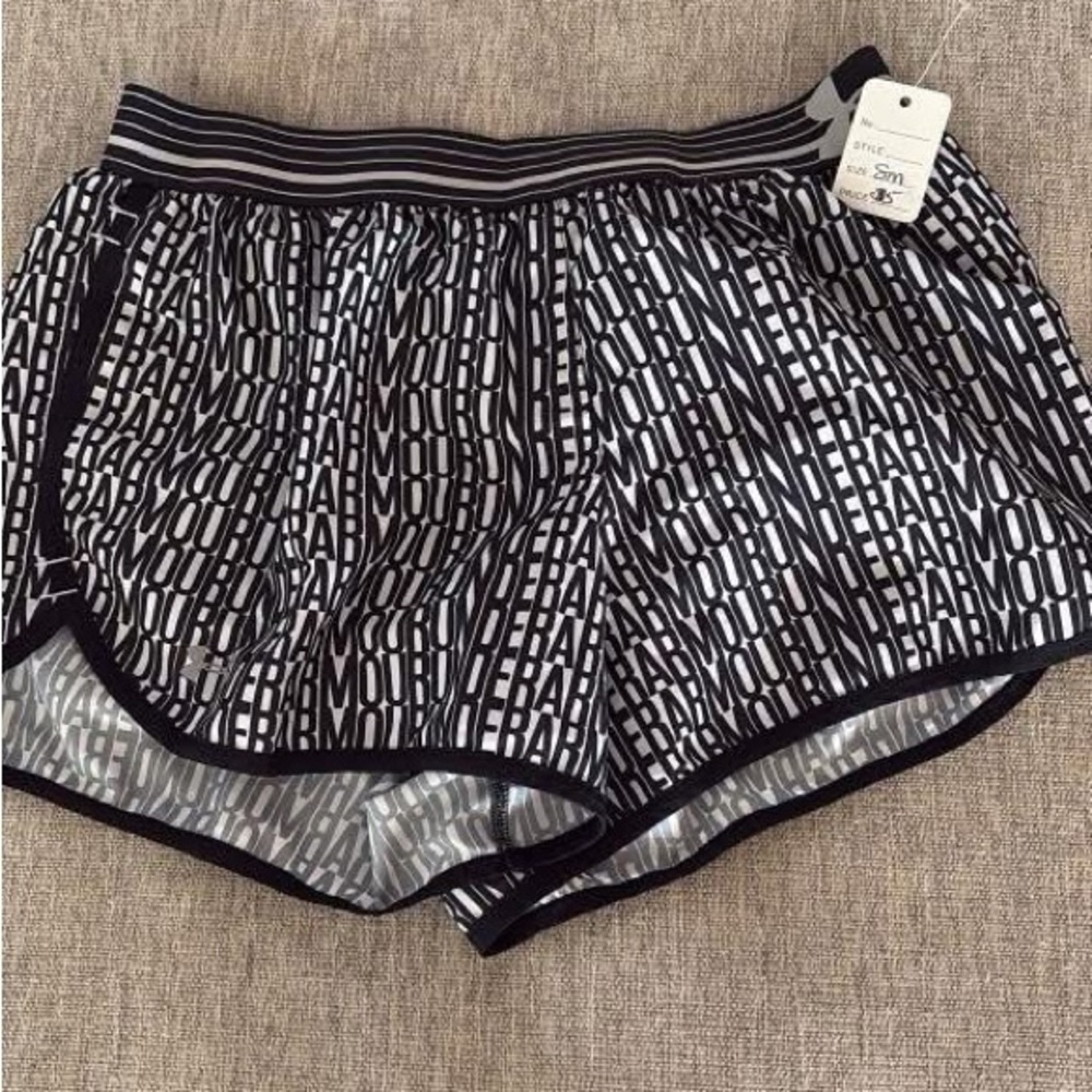 Under Armour Black and White Graphic Athletic Shorts
